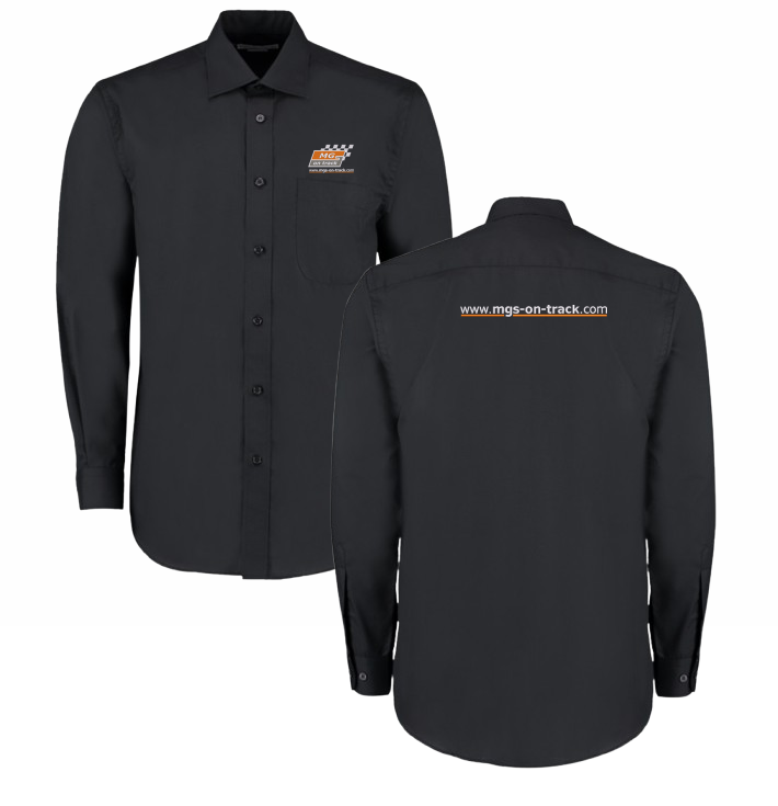 Long sleeve easycare shirt, embroidered logo front and back