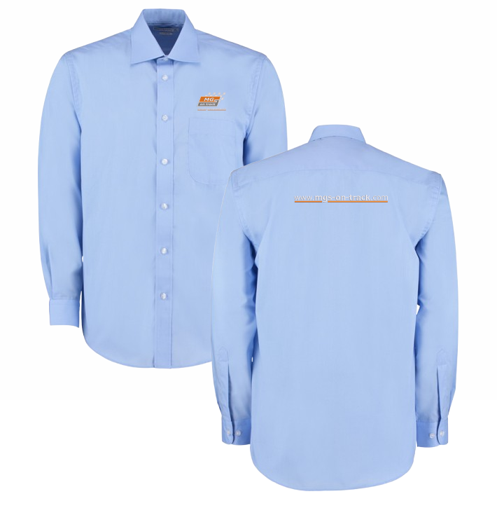 Long sleeve easycare shirt, embroidered logo front and back