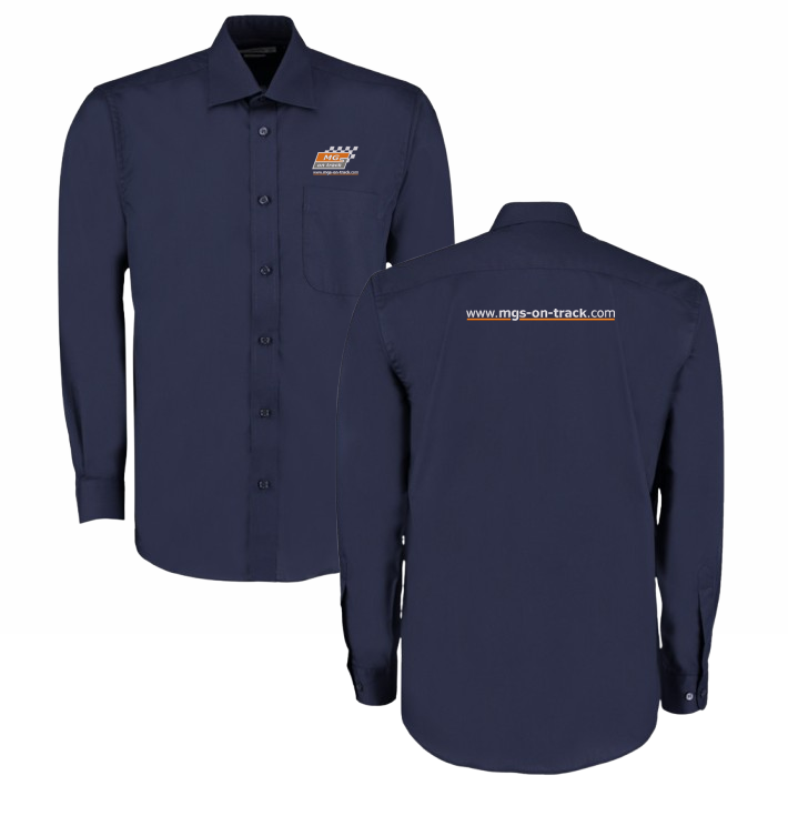 Long sleeve easycare shirt, embroidered logo front and back