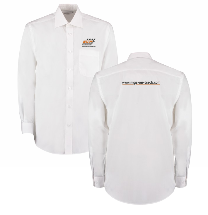 Long sleeve easycare shirt, embroidered logo front and back